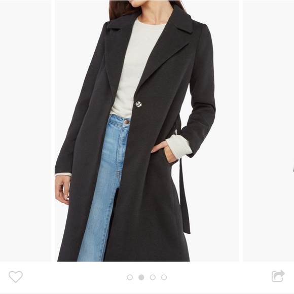 Belted faux wool coat- JustFab - Picture 2 of 4